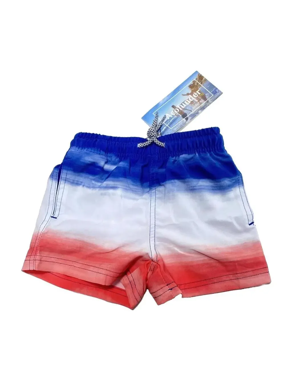 Toddler Size 2T Red White & Blue USA theme Swim Shorts Swim Trunks - Brand New